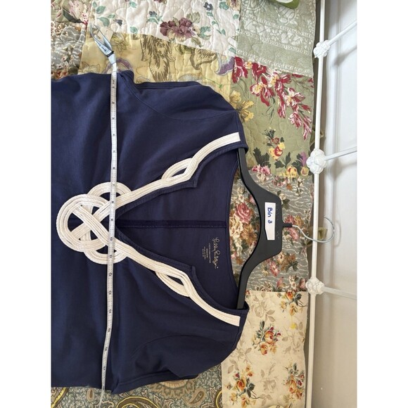 Lilly Pulitzer M Brewster Embroidered Dress Pima Cotton Short Sleeve Navy  Blue - Picture 5 of 5